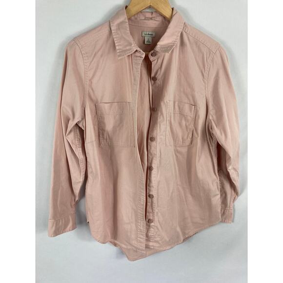 LL Bean Pink Button Up Long Sleeve Shirt Size Small - Picture 6 of 6
